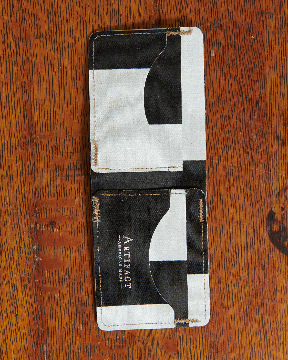 Bifold Wallet in Upcycled Antique Awning Canvas - SALE - Image 3