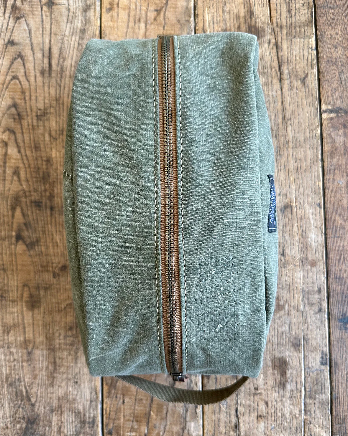 Dopp Kit in Upcycled WWII Shelter Half - Image 3