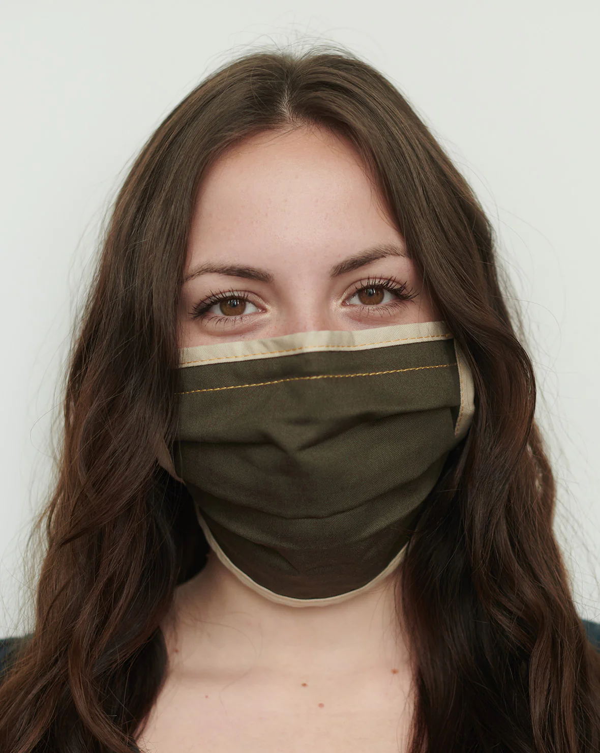 12 Pack Cotton Mask w/ Ties - Olive • Brown Sliders - SALE - Image 3
