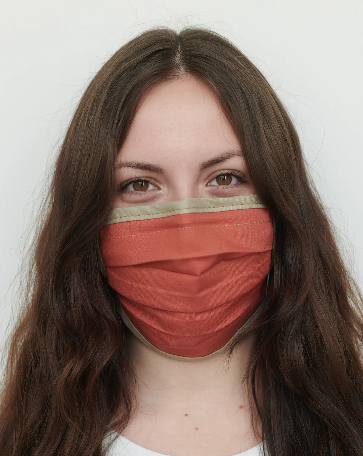 Cotton Mask w/ Ties - Papaya • Tan Sliders - SALE - Image 3