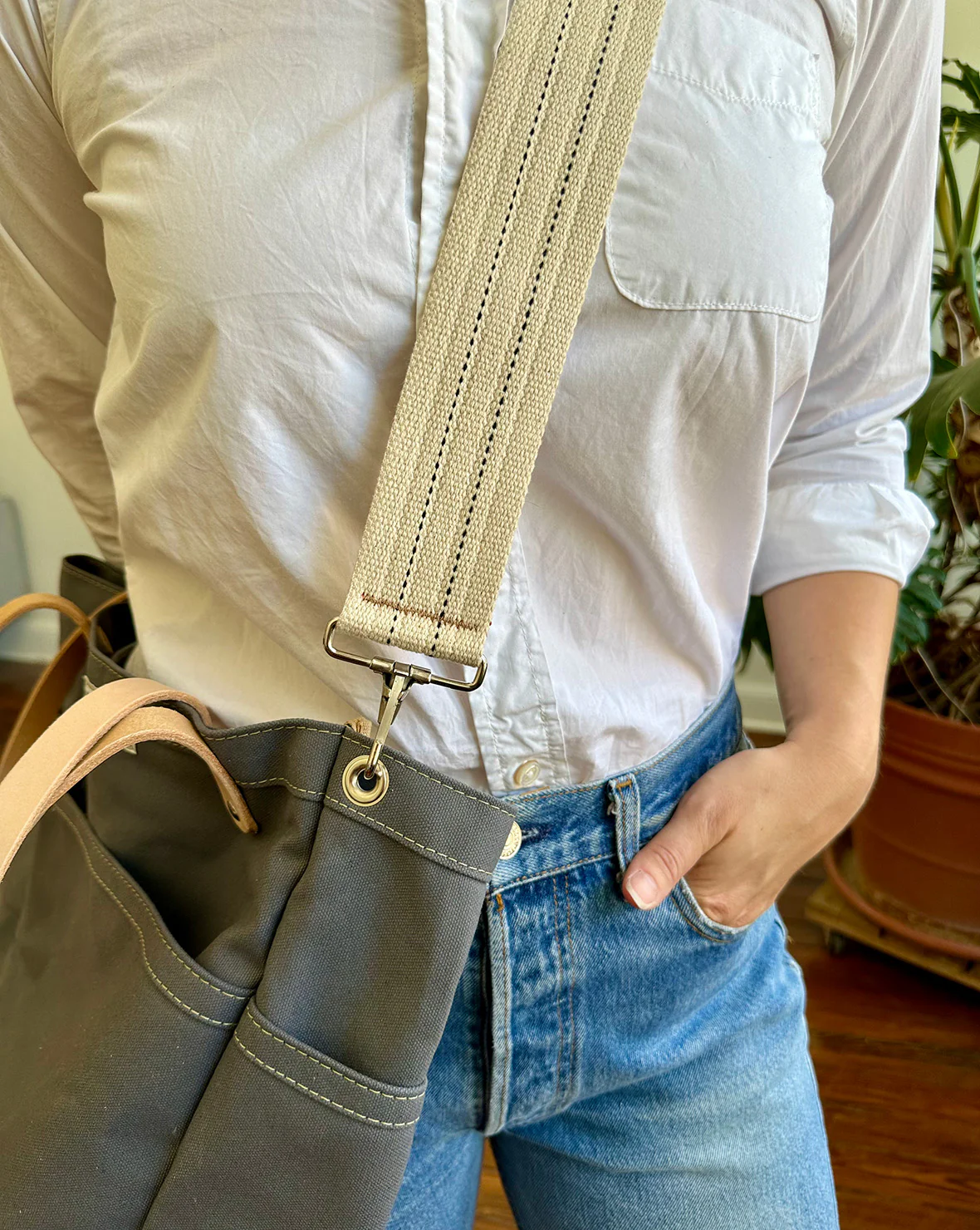 Shoulder Strap in Woven Cotton - Image 3