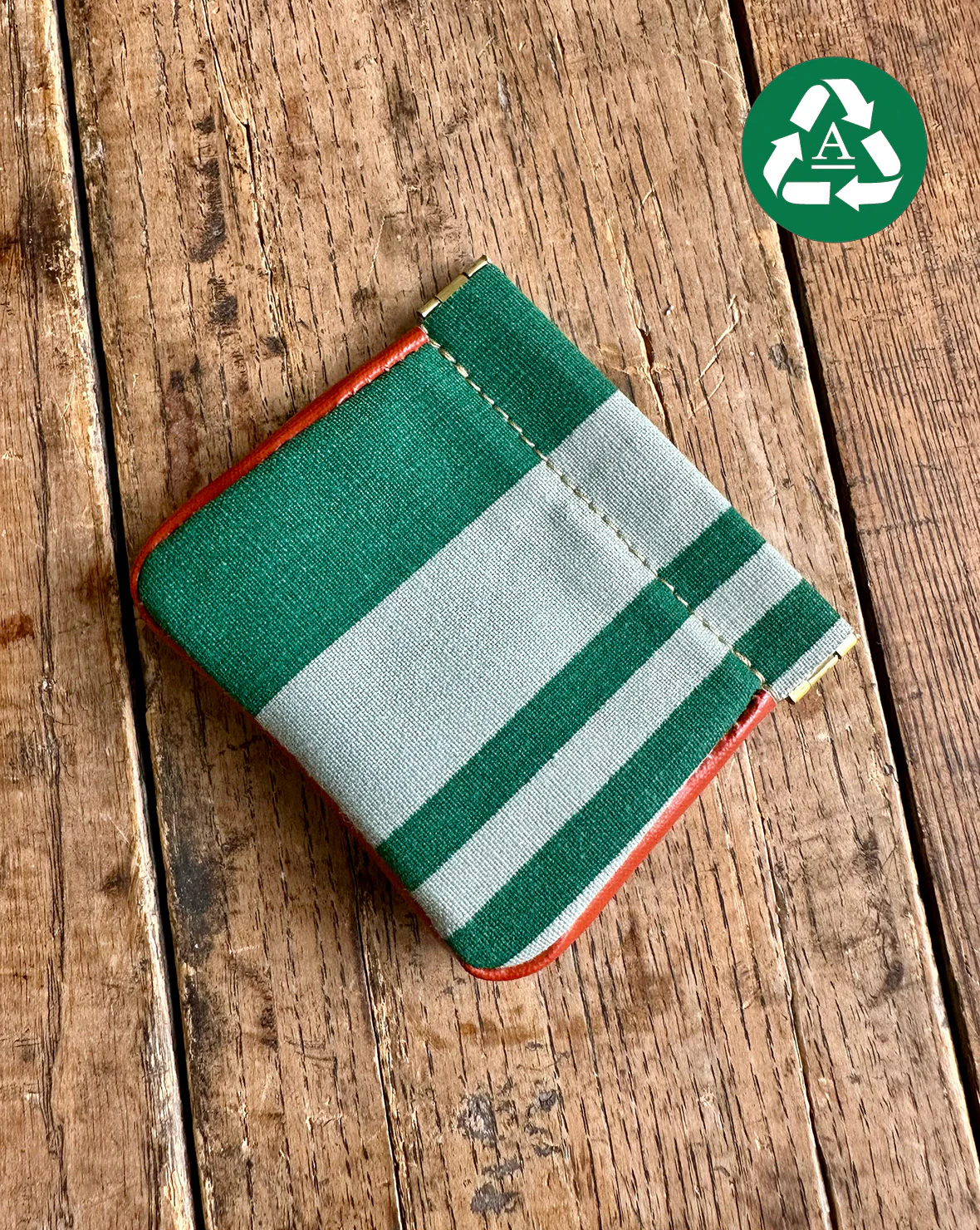 Squeeze Pouch in Up-Cycled Antique Awning - Image 3