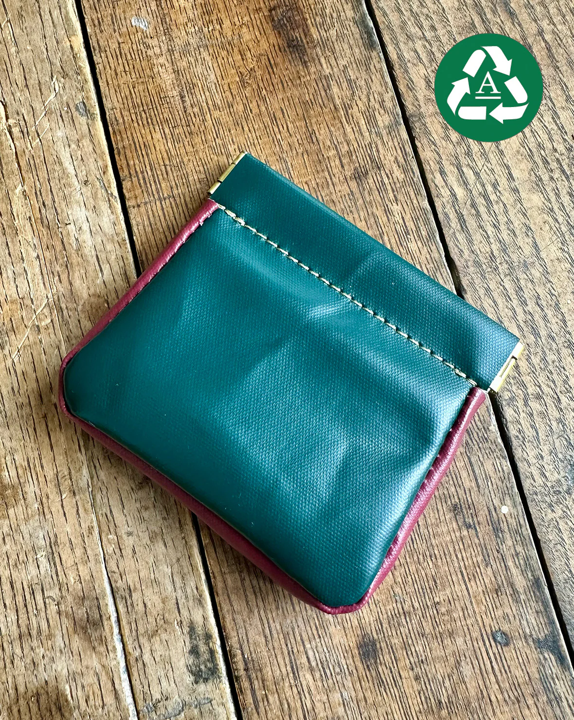 Squeeze Pouch in Up-Cycled Antique Awning - Image 4