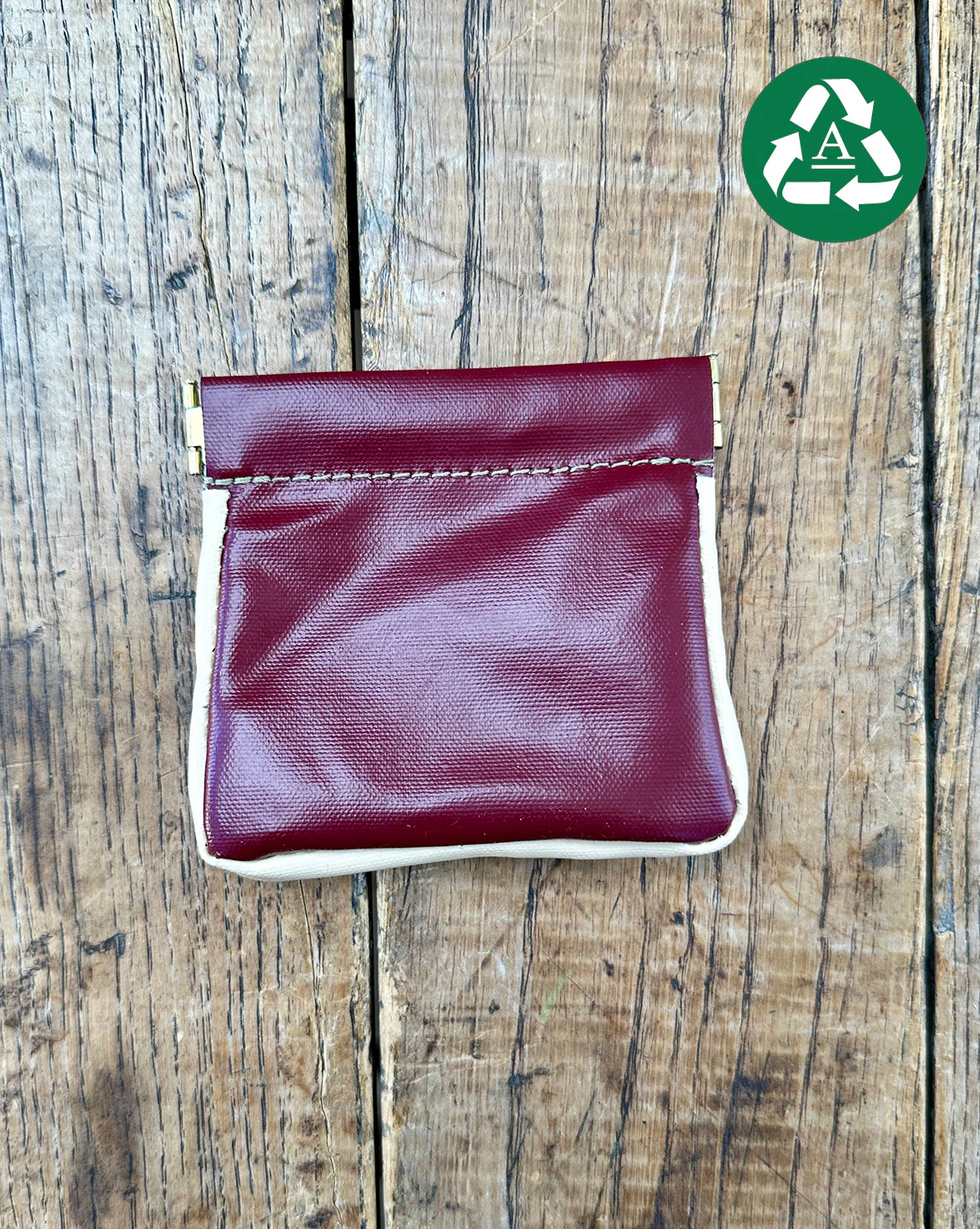 Squeeze Pouch in Up-Cycled Antique Awning - Image 8