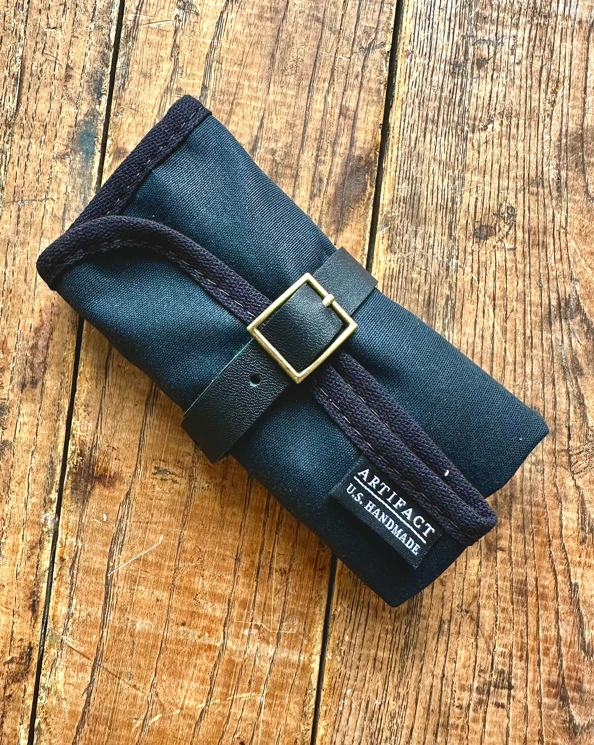 Watch Roll in Waxed Canvas & Leather - Image 5