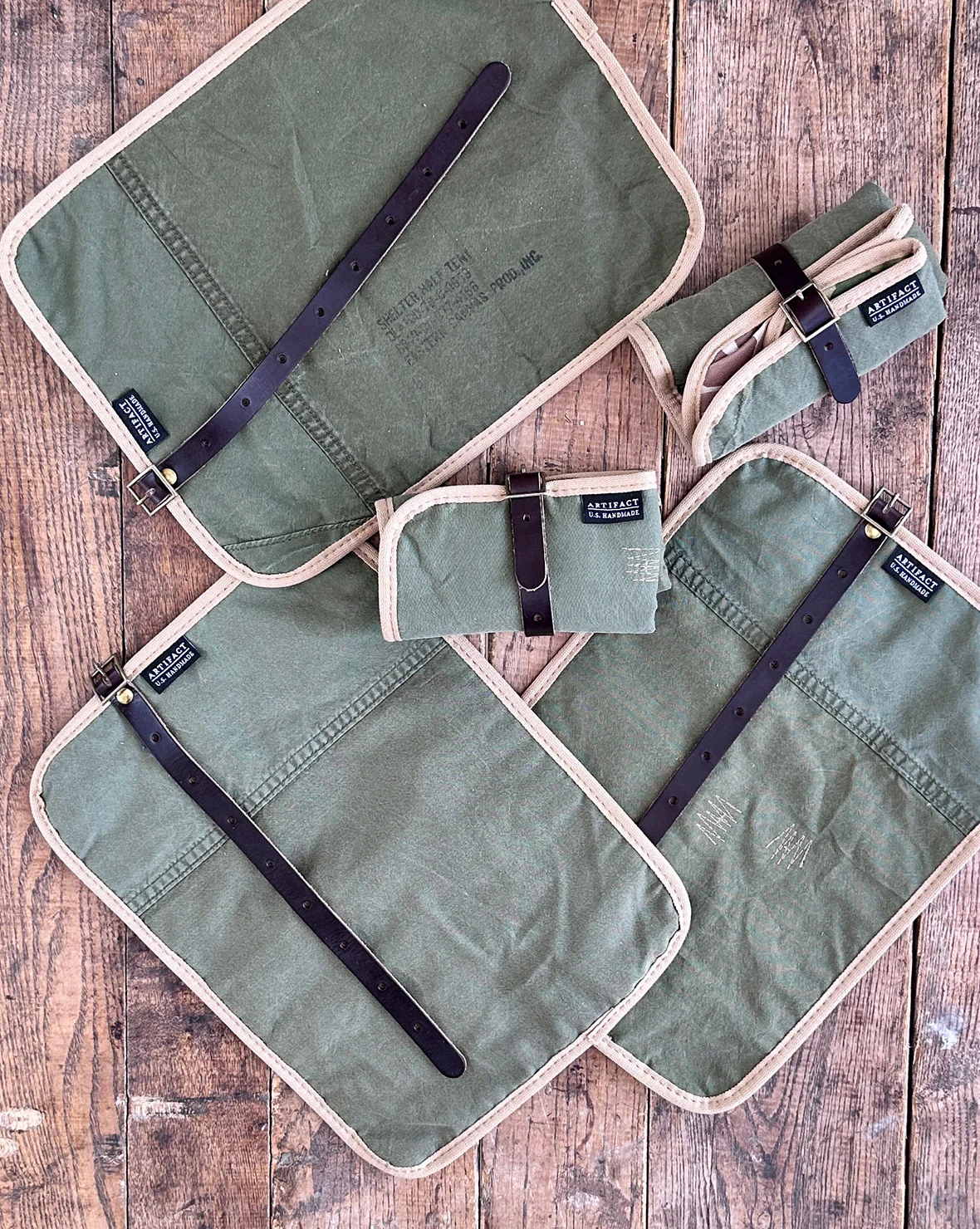 Watch Roll in Up-Cycled Army Shelter Half - Image 2