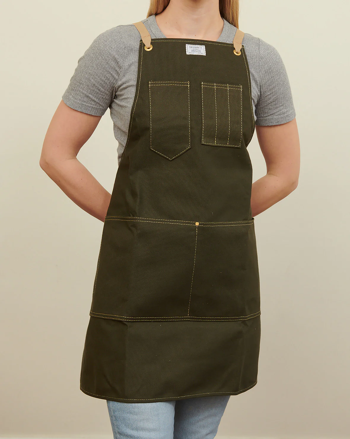 Workshop Apron w/ Crossback Ties - SALE - Image 3
